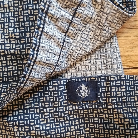 DOCKERS Blue & Beige Long Sleeve Casual Button-up Shirt XL Slim Fit - Picture 6 of 13